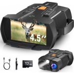 Lunettes de vision nocturne lunettes 4k rechargeable infrarouge 10x zoom hd 4. 5