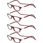 Lunettes de vue lecture presbyte - [pack 4 units] monture + 1. 00 dioptrie femme homme aimant fermeture ...