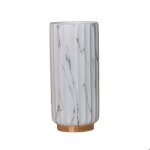 Luni - vase en c�ramique couleur marbre blanc h27 cm