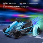 Lunsy - kart �lectrique pour enfant 24v - 8km / h pour enfants de 8 � 12 ans - bleu