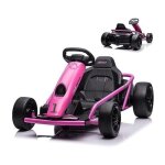 Lunsy - kart �lectrique pour enfant 24v - 8km / h pour enfants de 8 � 12 ans - rose