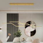 Suspension led moderne ganeed - lustre  onde linaire 3 lumires 45w - intensit variable - tlcommande ...