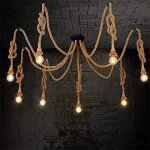 Lustre de bureau en corde de chanvre industriel rétro américain Lustre de bureau en corde de chanvre industriel rétro américain