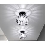 Lustre en cristal moderne - design lanterne - ampoule non incluse - douille e27 - convient pour couloir ...
