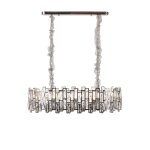 Lustre en cristal moderne pour salon argenté - ovale 80 cm - new york Lustre en cristal moderne pour salon argenté - ovale 80 cm - new york