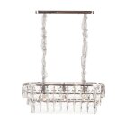 Lustre en cristal moderne pour salon argent� - ovale 80 cm - san francisco