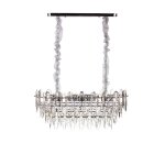 Lustre en cristal moderne pour salon argent - ovale 80 cm - las vegas