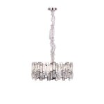 Lustre en cristal moderne pour salon argent - rond 50 cm - new york