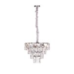 Lustre en cristal moderne pour salon argent - rond 50 cm - san francisco