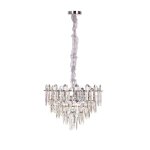 Lustre en cristal moderne pour salon argent - rond 50 cm - las vegas