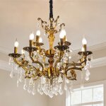 Lustre cristal pour salon vintage - lustre baroque en alliage de zinc lustres �clairage led 12 e14 pour ...