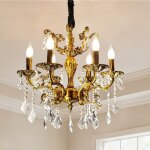 Lustre cristal pour salon vintage - lustre baroque en alliage de zinc lustres �clairage led 6 e14 pour ...