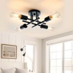 Lustre e27 plafonnier industriel moderne lampe suspension industriel en mtal - plafond pour cuisine ...
