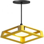 Lustre en forme de cube  suspension linaire moderne plafonnier en mtal de style gomtrique e27 pour ...