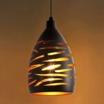 Lustre industriel creux sculpt luminaire suspendu  led moderne lampe de plafond suspension en cage ...