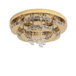 Lustre led en cristal 56w de luminosit� fonction de dimming � distance mod�le a or dimming avec t�l�commande ...