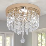 Lustre led cristal flux dor ? lumi�re dimmable & design moderne pour int�rieur