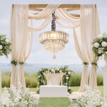 Lustre de mariage � lumi�re dimmable et triple teinte - suspension r�glable