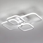 Lustre moderne carr� � encastrer plafonnier led salle de s�jour blanc froid