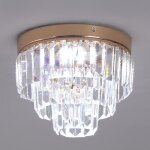 Lustre moderne en cristal à 3 branches plafonnier encastré rond pendentif Lustre moderne en cristal à 3 branches plafonnier encastré rond pendentif