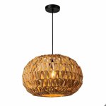 Le lustre ? n�via ? est tiss� � la main en rotin naturel ce qui lui conf�re un style r�tro et rustique. ...