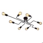 Lustre plafonnier industriel 8 lumières e27 Éclairage de plafond en métal noir pour salon cuisine salle ... Lustre plafonnier industriel 8 lumières e27 Éclairage de plafond en métal noir pour salon cuisine salle ...