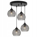 Lustre suspendu - light - home - crystal 2220 / 4 / ow - mtal et cristal - noir - rglable