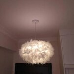 Lustre suspension plume blanche e27 40w - diamètre 45cm Lustre suspension plume blanche e27 40w - diamètre 45cm