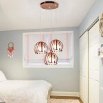 Lustre suspension - smotop 3 lampes �20cm - or rose - m�tal - e27 3x60w
