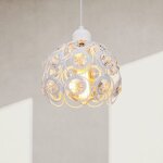 Lustre suspension - smotop - cristal blanc & m�tal - vintage - �26 cm e27 60w