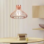 Lustre suspension - smotop - or rose - cage m�tal �23 cm - 1x e27 (vintage)