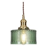 Lustre verre laiton vintage salle � manger / chambre / chevet / bar / porche / balcon petit lustre