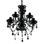 Lustre - vidaxl - 5 ampoules - cristal noir - classique