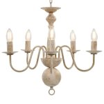 Lustre - vidaxl - blanc antique - 5 ampoules e14 - design classique