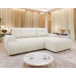 Luzzio - canapé dangle droit 4 places convertible avec coffre en tissu texturé - beige Luzzio - canapé dangle droit 4 places convertible avec coffre en tissu texturé - beige
