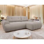 Luzzio - canapé d'angle droit 4 places convertible avec coffre en tissu texturé - marron Luzzio - canapé d'angle droit 4 places convertible avec coffre en tissu texturé - marron