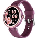 Lynn montre connecte femme petite cadran 1. 09 pouce ronde elegante sport waterproof frequence cardiaque ...