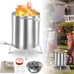 Lzq 2x chauffage de piscine au bois avec tonneau � feu po�le � bois seau � feu avec raccords de 32 / ...