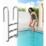 Lzq echelle de piscine en inox vec 3 marches antid�rapantes escalier de piscine echelle dacc�s pour piscine ...