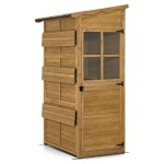 M mcombo armoire de jardin en bois r�sistante aux intemp�ries rangement avec �tag�re r�glable 1753