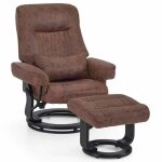 M mcombo fauteuil relax avec fonction inclinable fauteuil de lecture pivotant � 360� avec repose - pieds ...
