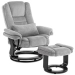 M mcombo fauteuil relax fauteuil de lecture fauteuil tv pivotant avec pouf avec coussin pour le salon ...