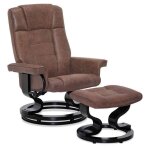 M mcombo fauteuil de relaxation avec tabouret fauteuil tv 9019 (microfibre marron)