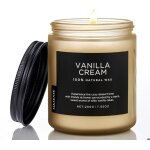 M&sense bougies de soja � la vanille avec 2 m�ches 330g 70 heures de combustion cire de soja biologique ...