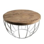 Macabane alida - table basse coque ronde 60x60cm plateau teck recyclé piétement métal blanc Macabane alida - table basse coque ronde 60x60cm plateau teck recyclé piétement métal blanc