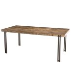 Macabane alida - table � manger rectangulaire 200x90cm teck recycl� acacia mahogany recycl� pieds m�tal ...