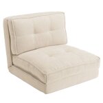 Macabane angele - chauffeuse convertible 1 place en tissu couleur �cru