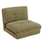 Macabane angele - chauffeuse convertible 1 place en tissu couleur vert