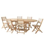 Macabane harris - lot n�155 salon de jardin en teck et textil�ne 8 / 10 personnes