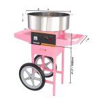 Machine  barbe  papa de qualit commerciale bol en acier inoxydable rose avec chariot